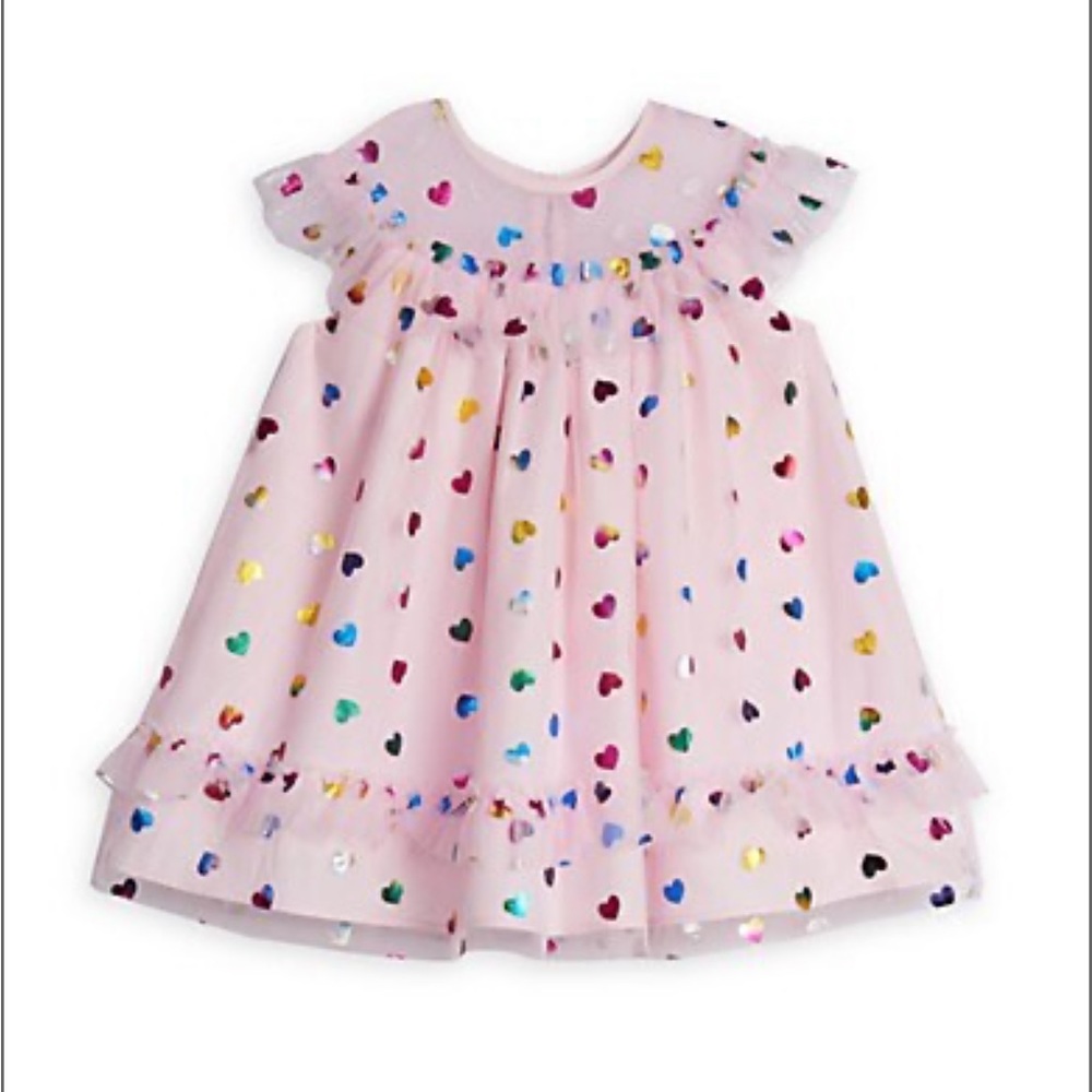 Foil heart illusion party dress